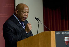 Rep. John Lewis after delivering the 2008 T.H. White Lecture. Rep. John Lewis after delivering the 2008 T.H. White Lecture.